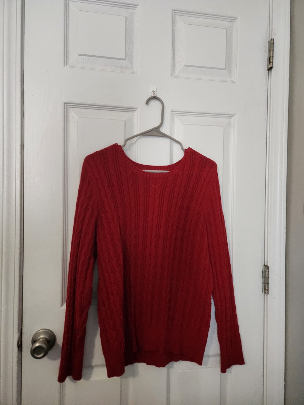 St. John's Bay Red Cable-Knit Crewneck Sweater